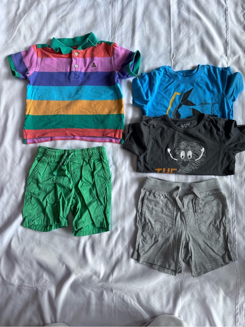 Toddler Boys 4T Outfit Gap Cat & Jack 2 Shirts Shorts 3pc Casual Summer Bundle